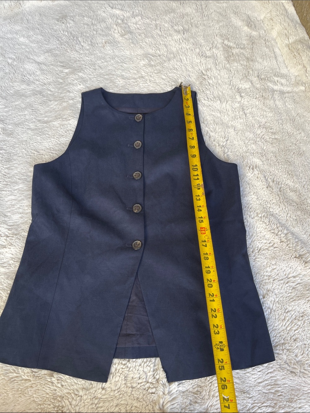 Madewell Crewneck Cutaway Vest in Drapey Twill Midnight Navy Size 6 - Picture 9 of 11